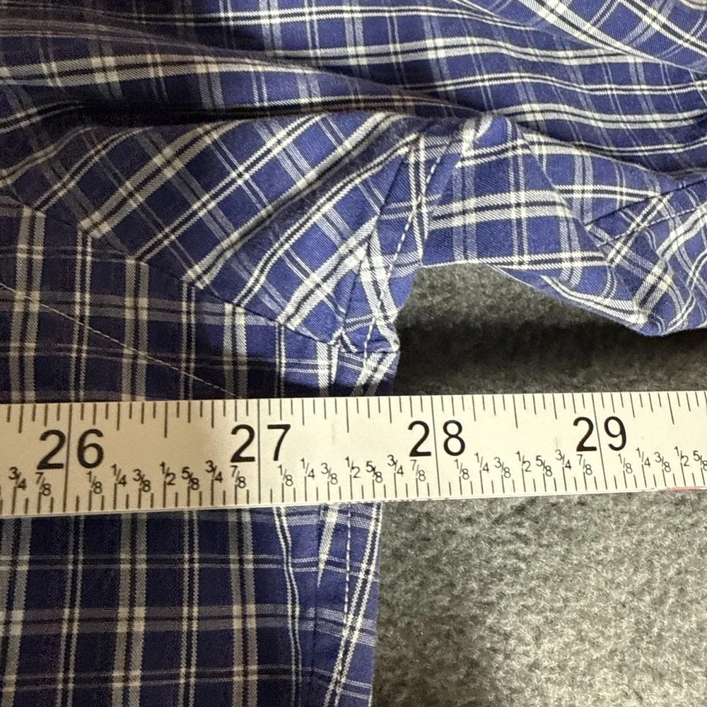 Polo Ralph Lauren Shirt Mens XL Blue Plaid Classic Fit Short Sleeve Red Pony